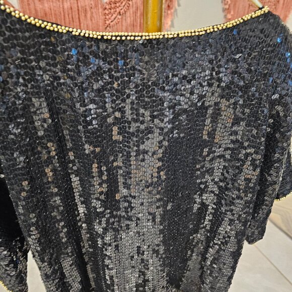 Vintage JLB Silk Sequin Top - Picture 5 of 6